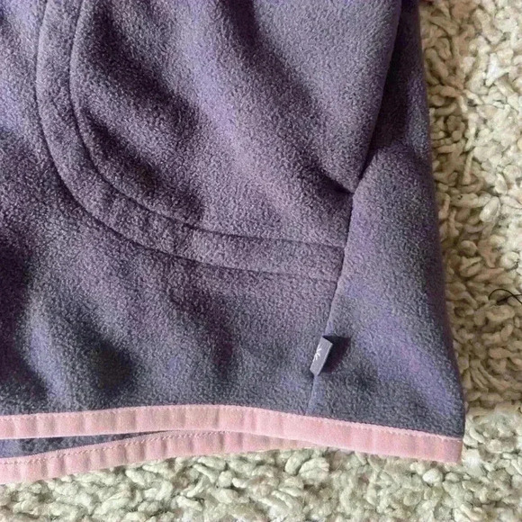 Athleta Girl Pullover Girls XS 6 Gray Fleece Pullover 1/4 Snap Pink Trim (G107) - Picture 2 of 5
